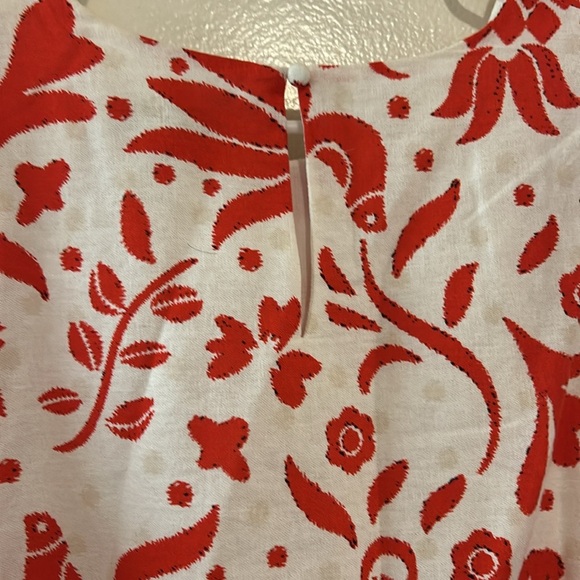 Cupcake and Cashmere Two Purce Red/White Floral Linen Skirt Set SZ Large - Picture 5 of 13